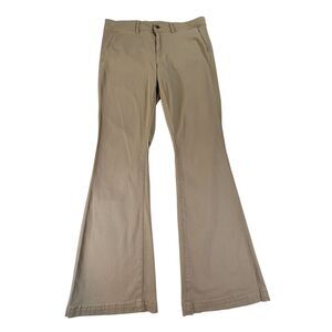 American Eagle Womens 16R Beige Chino Flare Pants Super Stretch Preppy